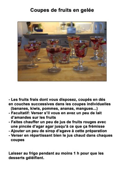recette Coupes de fruits en gelée