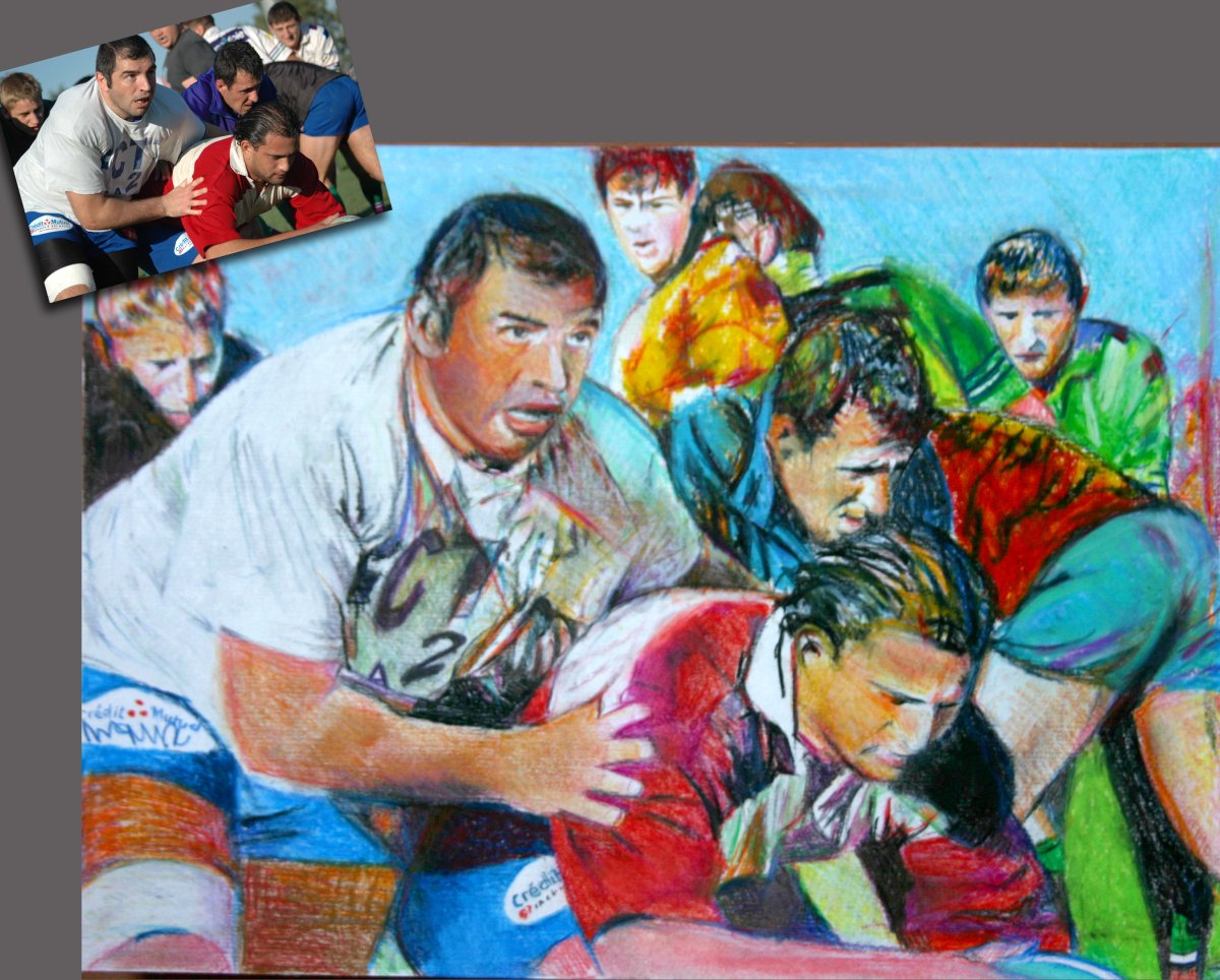 Mélée 50 x 60