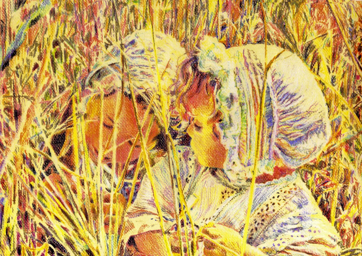 Anaïs et Coline dans les blés 40 x 50 modif taille