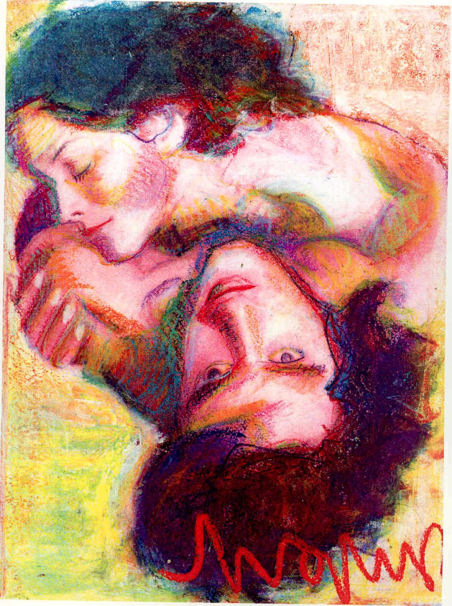 Elle trace les contours, il présice les ombres et les angles 35 x 40