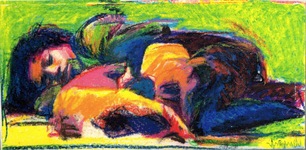 le garçon et le chien 30 x 45